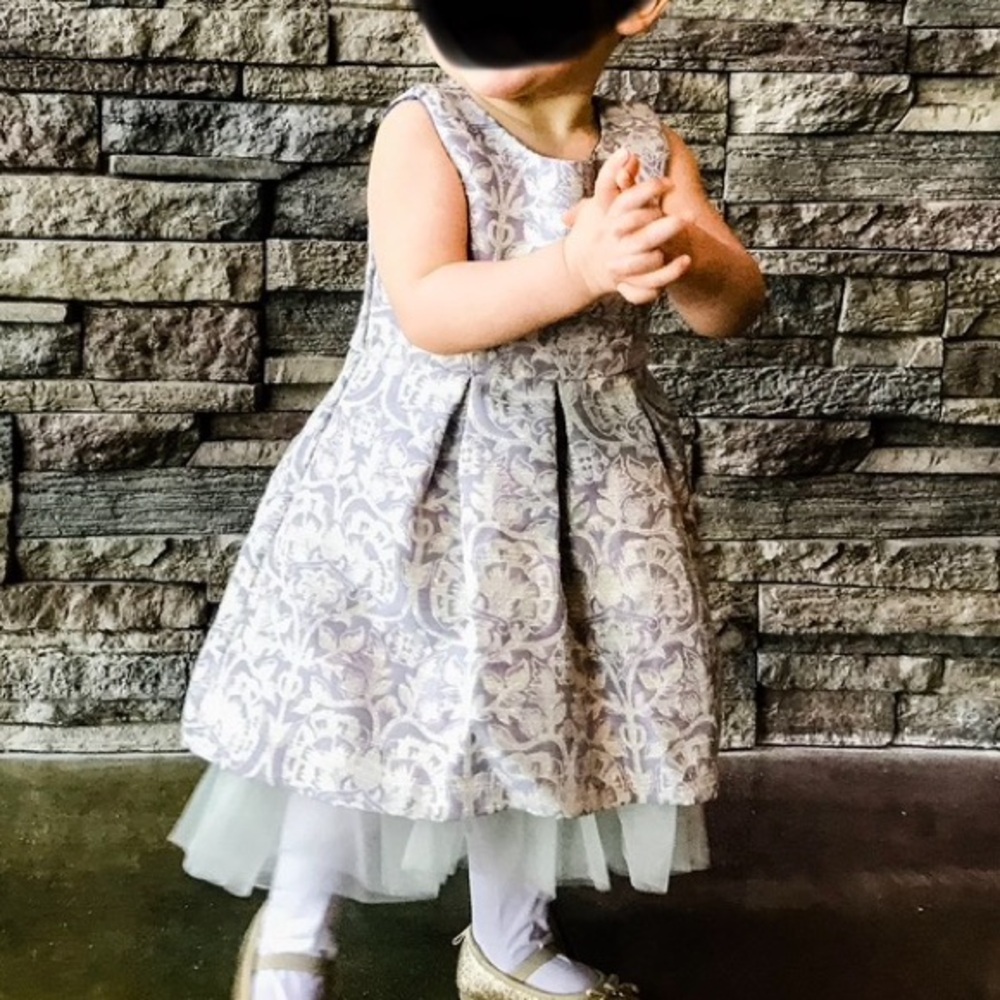 Lilac and metallic toddler dress